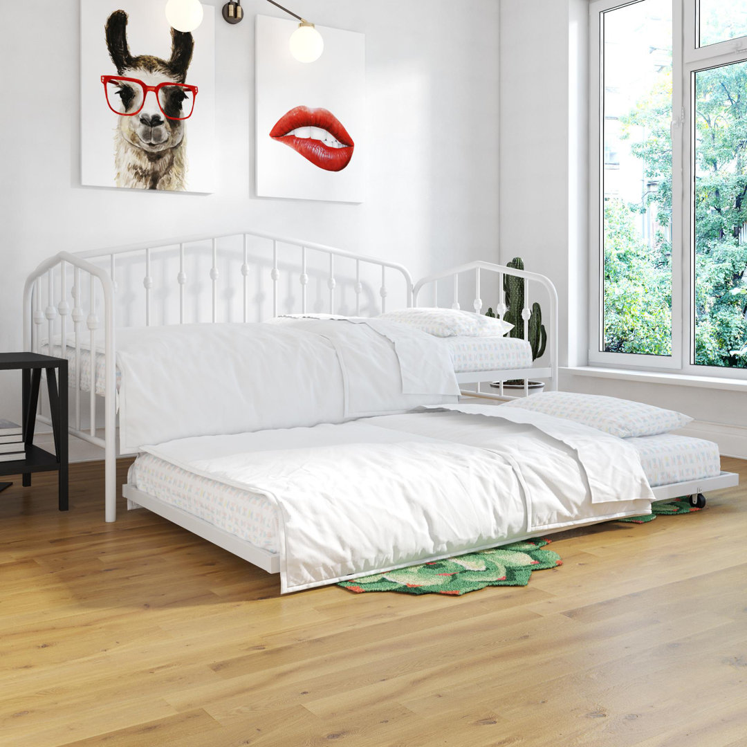 Bushwick Twin Metal Daybed with Trundle